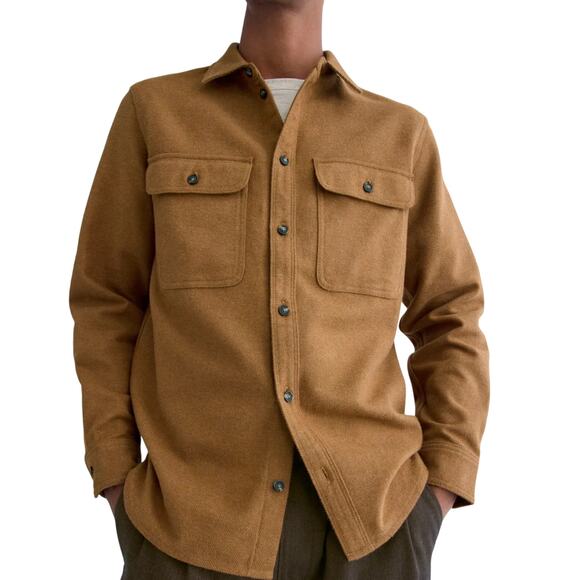 Everlane Heavyweight Overshirt, Shacket, Heathered Toffee, Men's Size Medium - Picture 2 of 8